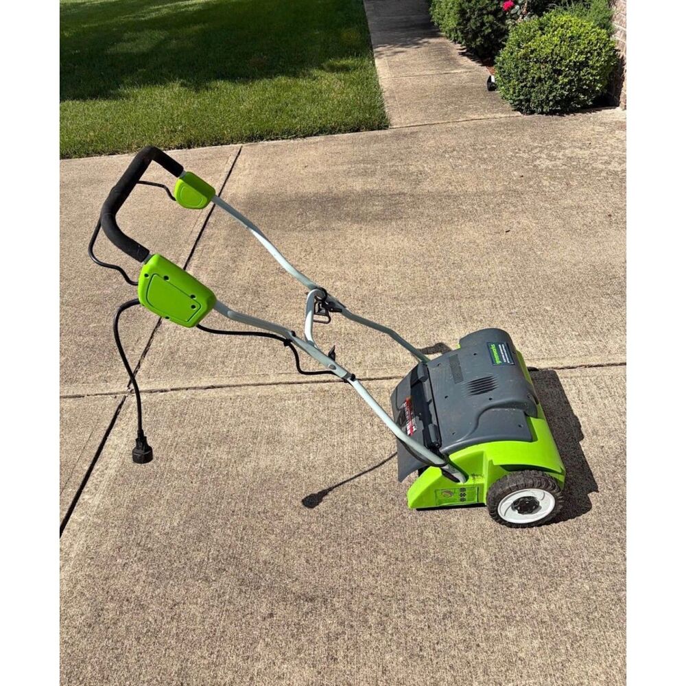 Greenworks 14" Corded Electric Dethatcher Scarifier Lawn Care Tool 27022 Tested